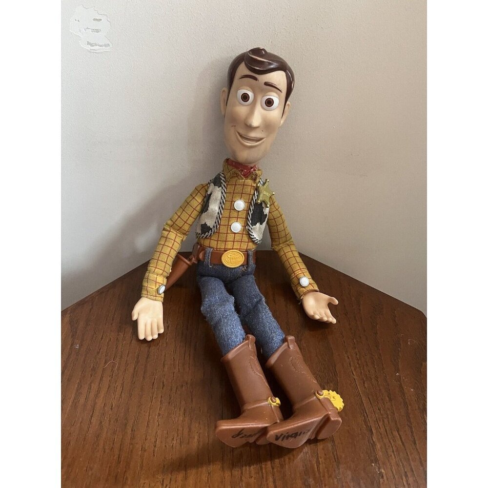 Disney Pixar Thinkway Toy Story Woody Pull String 15" Doll -Tested & Works